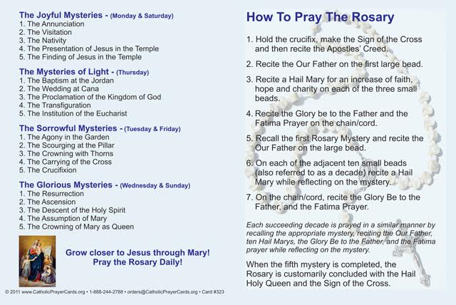 How to Pray the Rosary Fold-over Card