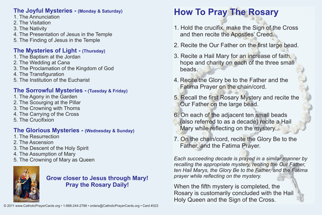 Lenten-How to Pray the Rosary Fold-over Card